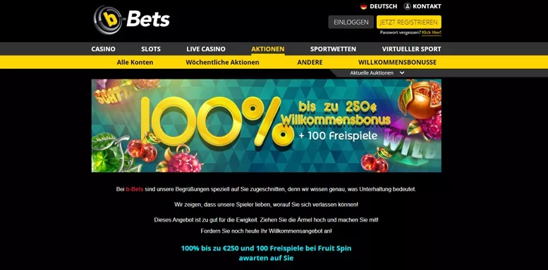 Vorschaubild des b-Bets Casino Bonus