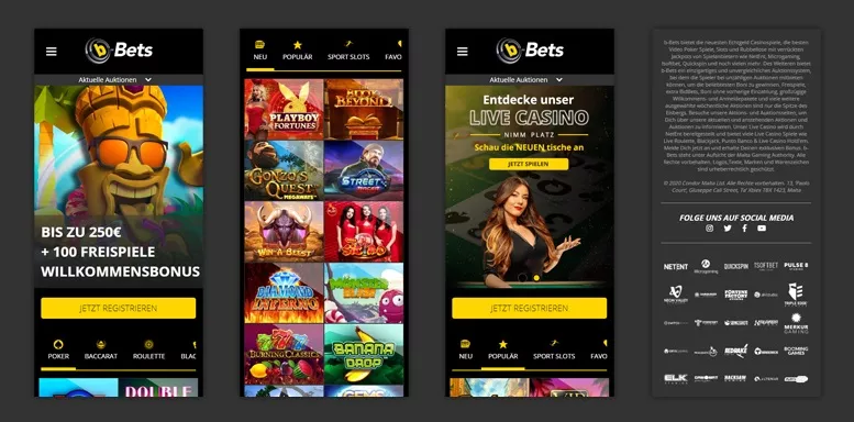Mobile App von b-Bets Casino